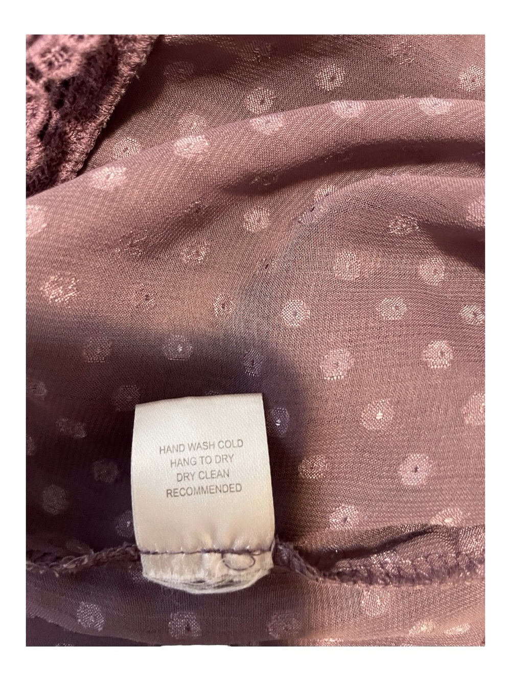 Daniel Rainn Women's Purple Polka Dot Lace Trim Blouse, L - Picture 7 of 8